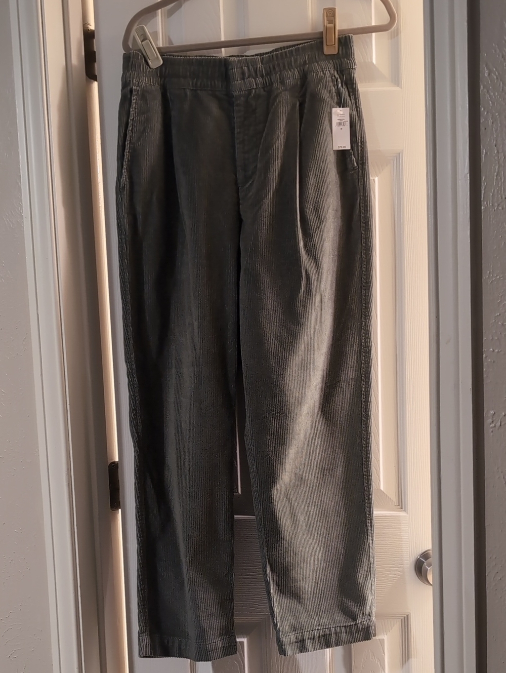 Women's Gap Mid-rise Pull On Barrel Corduroy Pants In Gray
